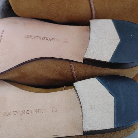 Manolo Blahnik Tan Suede & Fur Boots 6 - Picture 9 of 12